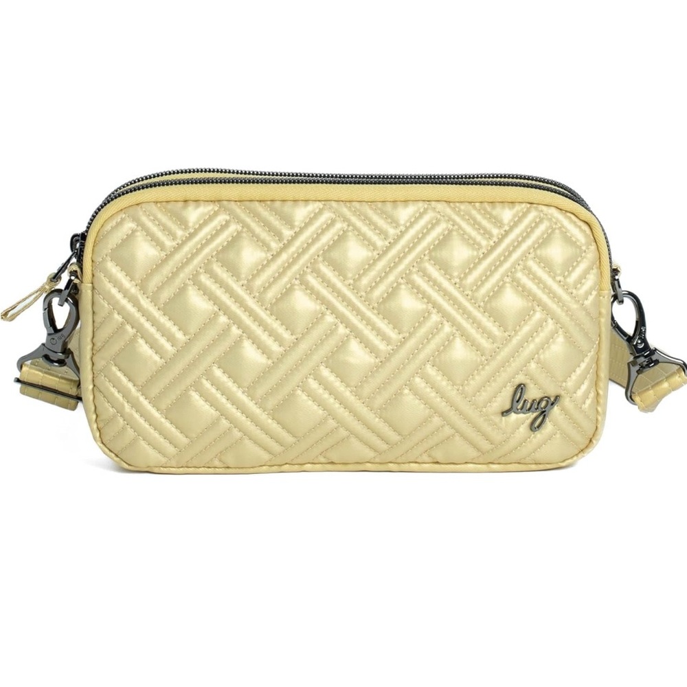 Lug Coupe XL Convertible Quilted Crossbody Belt Bag in Metallic Gold